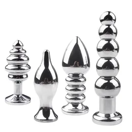 4 Pcs/Set Electric Shock Metal Anal Plug sexy Toy Sanal Vaginal Pulse Massage Masturbation Device Bipolar Stimulation Toys