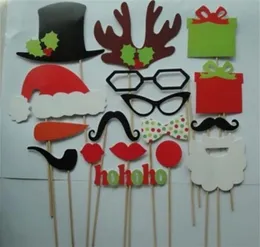 Party Masks 17 pcs/lot DIY Photo Booth Props Mustache Lip Hat Antler Gift Stick Christmas Party