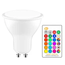 GU10 RGB LED LED 8W IR IR التحكم عن بعد AC 85-265V إضاءة Atmosphere 16 ألوان زخرفية قابلة للتغيير H220428