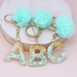 Puszyste Futro Pompon Keychain Miękkie Faux Rabbit Fur Ball Samochód Key Key Holder Kobiet Torba Wisiorek Biżuteria Prezenty