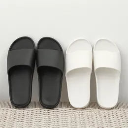Summer Home Men Slippers Simple Black White Lovers Shoes Nonslip Bathroom Slides Flip Flops Indoor Women Platform 220611