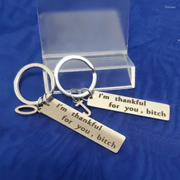 Keychains Ornaments Stainless Steel Rectangle Lanyard For Keys Funny Personality Friend Couple Gift Mirror Pendant Creative KeyringKeychains