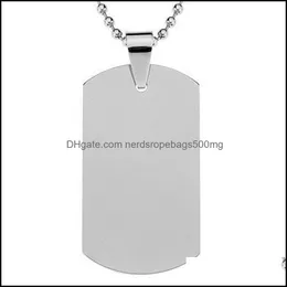 Dog TagId Card Supplies Pet Home Garden Stainless Steel Cat Tag Casual Military Shape Blank Cards High Hardness Tags 2Gg Bb Drop Delivery