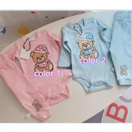 Baby Kids Boutique Spring Fall Cotton Cartoon Cartoon с длинным рукавом топ брюки 0-2T 220507