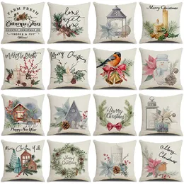 وسادة Case Christmas Cushion Cover Cover Simple Painting Printed Plower Covers