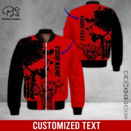 Lineman Mechanic Job Nome personalizzato est unisex inverno bomber caldo giacche da volo con certifica 3dprinted casual harajuku 220713