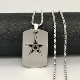 Pendant Necklaces Cuban Chain Men's And Women's Five-pointed Star Necklace Casual Fashion Hip Hop Jewelry Gift Cast Iron Cauldron Wi