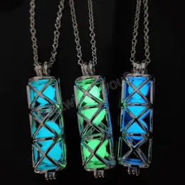 Fashion Hollow Luminous Pendant Men Fluorescent Pendant Necklaces Women Glowing Necklace Halloween Party Jewelry Gifts
