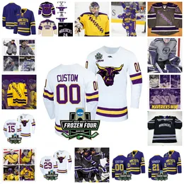 Minnesota State 2022 NCAA Frozen Four Koszulka hokejowa 2 Akito Hirose 3 Jack McNeely 4 Andy Carroll 6 Sam Morton 7 Wyatt Aamodt 8 Nathan Smith 9 Tanner Edwards 10 David Silye