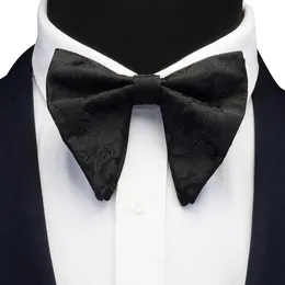 Moda jedwabny pasley kwiatowy duży bowtie żółty czerwony jacquard muszka dla mężczyzn Business Wedding Party Ties Gigt Akcesoria