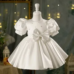 Adorável vestido de flor de flor de renda inclina o primeiro vestido de comunhão da sagrada, princesa, vestido formal de tule bola de festas de casamento de miçangas 2-10 anos