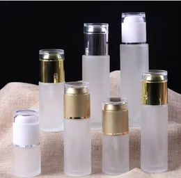 NOVITÀ Bottiglie di vetro 30ml 40ml 50ml 60ml 80ml 100ml Bottiglia di vetro smerigliato Pompa spray per lozione Cosmetici Contenitori per campioni Contenitori per vasetti