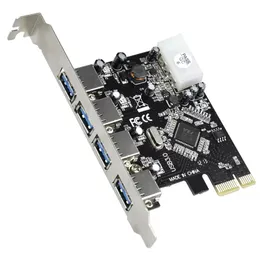 FAST USB 3.0 PCI-E PCIE 4 PORTS Express Expansion Card Adapter