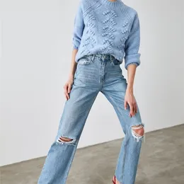 Джинсы Trendyol y2k разорванные брюки с высокой широкой джинсовой джинсы Wise Women Fashion Fashion Twoaw21je0539 220701