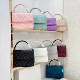 2022-Fashion Class Bag Retro Casual Women Tote Shoulder Bags Female Designer Solid Color Chain Handbag for Women Rhombus 8 Colors