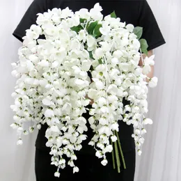 Gehobene künstliche Blume 110 cm Wisteria Home Decke hängen Abelian Girlande Rattan für Hochzeit Hintergrund Dekoration 10 Stück