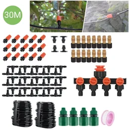 30M Automatic Watering Device Spray Cooling Water Flower Set 4-way Conector Intelligent Irrigation Drip DIY Garden Sprinkler T200530