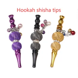 Metal rökning munstips för hookah shisha munstycke trubbig gemensamma hållare droppspets sheesha narghile med smycken tillbehör