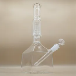 2022 14 pollici Narghilè Bong Vetro Dab Rig Clear Pure Cube Base Acqua Bong Tubi di fumo 14mm Giunto femmina