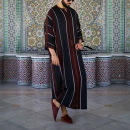 Ethnic Clothing 2022 Eid Ramadan Dress Muslim Fashion Clothes Man Caftan Loose Casual Abaya Men Modest Youth Robes Qamis Homme Isl212M