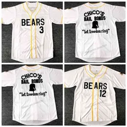 Nikivip Ship from US Bad News Bears Baseball Jersey 1976 Chico's Bail Bonds Kelly Leak Tanner Boyle Men's Stitched White Top Quality Jerseys