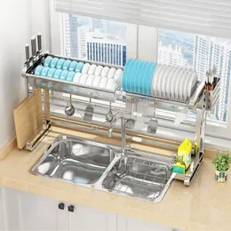 Kitchen Storage & Organization Sink Rack Stainless Steel Retractable Household Pool Above The Dish Drain Basket