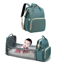 in Multifunctional Backpack Diaper Bag Baby Bed Bags Travel In Insulated Miscellaneous Organizer Mom Folding Cradle Bags J220620
