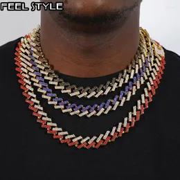 Chains Bling Iced Out Crystal Miami Zircon Cuban Full Pave Rhinestone Men's Necklace Gold Necklaces For Men Hip Hop JewelryChains Sidn22