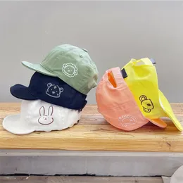 Topi Bayi Kelinci Lucu untuk Anak Lakilaki Perempuan Bisbol Musim Semi Panas Anakanak Balita Warna Polos Pantai Luar 220611