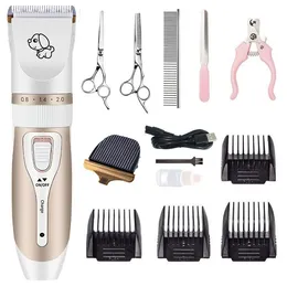 Hundklippare Hundhårklippare Grooming Pet/Cat/Dog/Rabbit Haircut Trimmer Shaver Set Pets Cordless uppladdningsbar professionell C0627ZR02