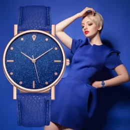 Armbandsur kvinnors stjärnkläder himmel klocka läder rem kvarts presentarmband orologio donna relojeswristwatches