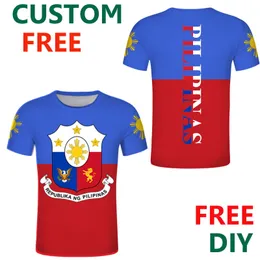 Филиппины Печать название футболка DIY Филиппин народ флаг Флаг Республики Джерси Экстремальная спортивная дышащая быстрое сушка 220614