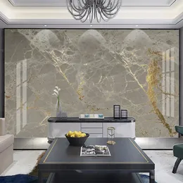Niestandardowe tapetę 3D nowoczesne złoty szary marmur Mural salon sofa luksusowe dekoracje domu malowanie papel de parode frescoes