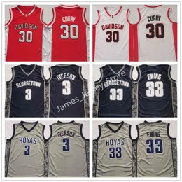 Mit88 Allen Iverson Maglie Patrick CURRY Maglia da basket Stephen Ewing 2022 College Final Four Stitched College Jersey Davidson Wildcats