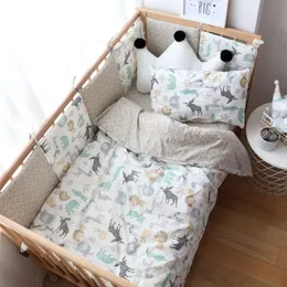 Baby Bedding Set Nordic Cotton Woven Baby Bed Linen For borns Kid Crib Bedding For Boy Girl Nersury Offer Custom Make Service 220531