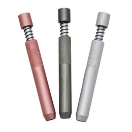 Free dhl Portable Metal One Hitter Bat w Spring 78MM Aluminum Smoking Herb Pipe Cigarette Dugout Pipes Tobacco Accessories