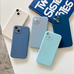 Silicone Phone Cases For iPhone 11 12 13 Pro Max Mini X XS Max XR 7 8 Plus SE2 Full Lens Protection Shockproof Cover