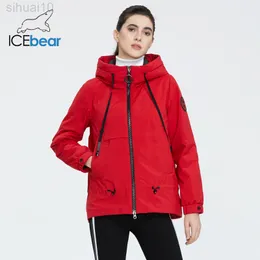 Jaqueta feminina de gelo com um capuz elegante feminino casual parka feminino roupas de outono roupas l220730