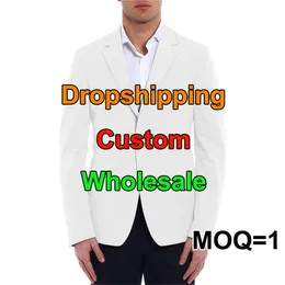 Menina masculino Blazers personalizados Moda Moda Diy seu casaco de design casual slim fit Blazer 3D Print Men Men Drop Wholesale 220826