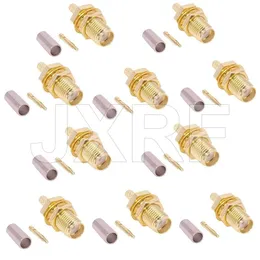 إكسسوارات الإضاءة الأخرى 10 PCS Connector RP-SMA PLUP PLUK BULKHEAD CRIMP RG174 RG316 LMR100 كابل عالي الجودة سلك minijack