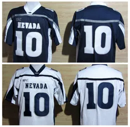 MI08 NCAA Vintage Nevada Wolf Pack College Football Jerseys Colin Kaepernick 10 Mens Navy Blue Stitched Football Shirts Anpassa S-XXXL