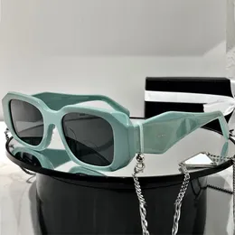 Sunglasses PR17WS Womens fashion classic designer vacation glasses WOMEN black white blue square rectangular thick frame