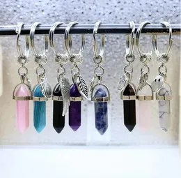 Natural Stone Key chains keyring fashion key holder boho jewelry car keychain 8 stlye colors for men women