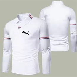 Erkek Polo Gömlek Spor Giyim Sıradan Uzun Kollu Üstler Erkek Moda Baskı Giysileri 220707