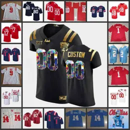 XFLSP 대학 사용자 정의 스티치 Ole Miss Rebels Football Jersey 74 Erick Cade 28 Damarcus Thomas 33 Cedric Johnson 52 Luke Sh Sabbatini 42 Elijah Sabbatini