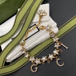 Braccialetti con lettere da donna con ciondolo a forma di stella di cristallo di alta qualità per accessori per gioielli di moda per feste regalo