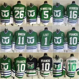 Maglie MThr Whalers 1 Mike Liut 5 Ulf Samuelsson 10 Ron Francis 11 Kevin Dineen 16 Patrick Verbeek 26 Ray Ferraro Jersey