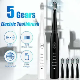 Kraftfull ultraljuds elektrisk tandborste Uppladdningsbar tvättbar elektronisk blekning Vattentät effekt