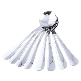 8Pcs Stainless Coffee Spoon Round Shape Dessert Spoon Ice Cream Candy Tea Spoon durable delicate and elegant T200111