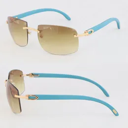 Hot Men Larger Blue Wood Gold Frame Decor C occhiali da sole Outdoor Driving 4189705 Occhiali Frame Designer Uomo Donna Lusso Vintage Ombroso Ornamentale Taglia 62-18-140MM